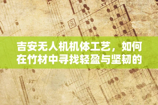 吉安无人机机体工艺，如何在竹材中寻找轻盈与坚韧的平衡？