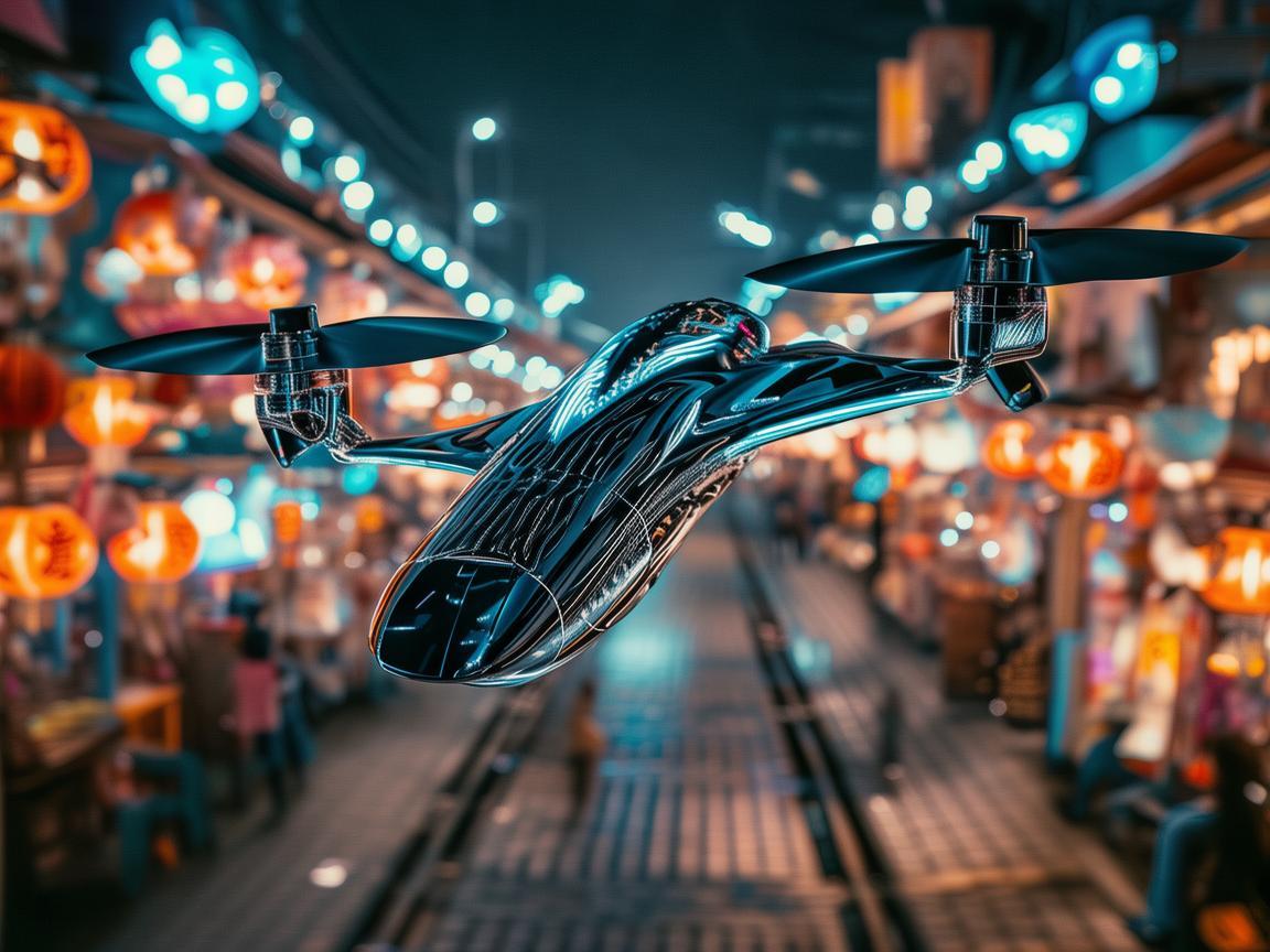 无人机助力夜市灯光秀，展现独特机体工艺魅力